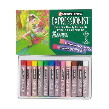 Olejové pastely SAKURA Expressionist, 12 ks