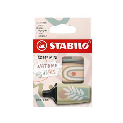 Zvýrazňovače STABILO BOSS MINI, nature 3 ks
