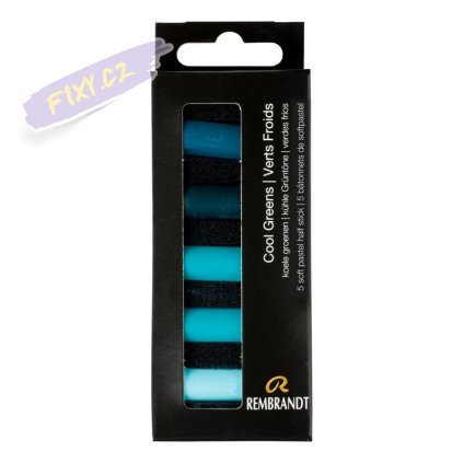 rembrandt soft pastel set cool greens 5 half pastels 889329