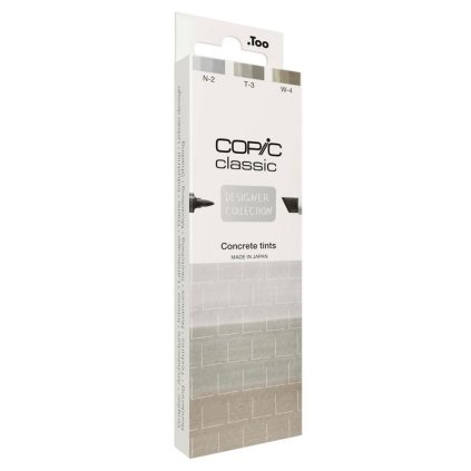 Lihové fixy COPIC Classic oboustranné Fine & Chisel 3 ks, Concrete Tints