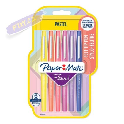 PAPER MATE Flair Medium, 6ks Pastel