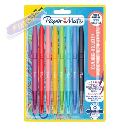 PAPER MATE Flair Dual štětcové fixy, 8ks