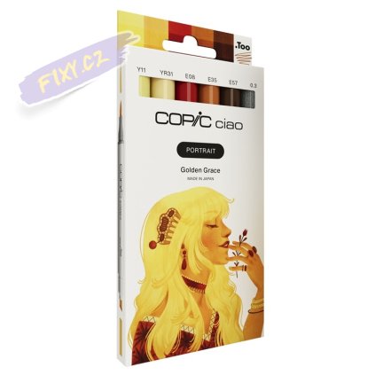 Lihové fixy COPIC Ciao oboustranné Brush & Chisel 5+1ks, Portrait Golden Grace