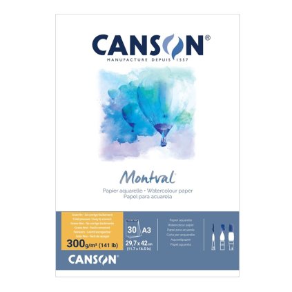 Blok CANSON Montval Aquarelle A3, 30 listů 300 g