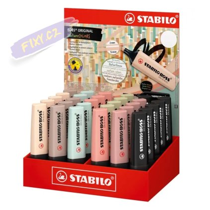 Zvýrazňovač STABILO BOSS ORIGINAL, nature 30ks ve stojánku