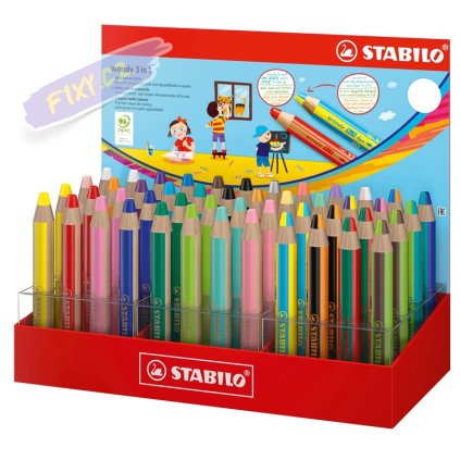 Multifunkční pastelky STABILO woody 3v1 duo, 48ks ve stojánku