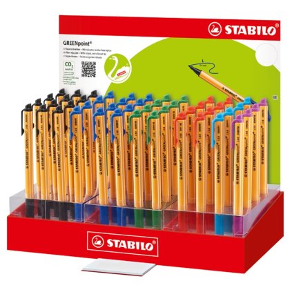 Fixy STABILO GREENpoint, 48 ks ve stojánku