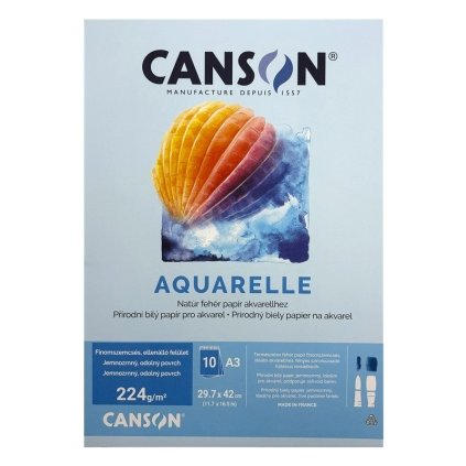 Blok CANSON Student Aquarelle A3, 10 listů 224 g