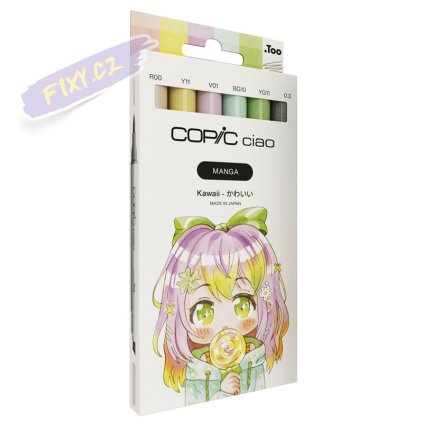 Lihové fixy COPIC Ciao oboustranné Brush & Chisel 5+1ks, Manga Kawaii