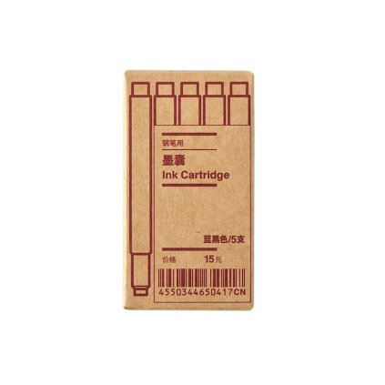 Náhradní inkoust pro plnicí pero MUJI, 5 ks modro-černá