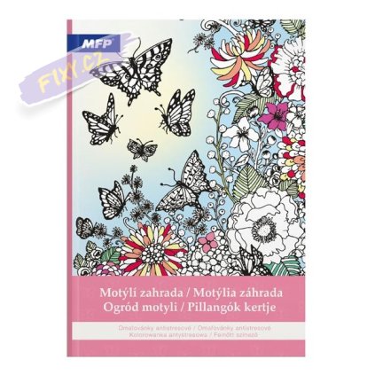 Omalovánky antistresové Motýlí zahrada, A4 32 listů