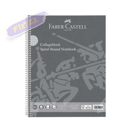 Skicář FABER-CASTELL College A4 černý, 80 čtverečkovaných listů