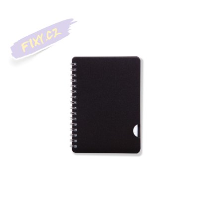 Zápisník "Plastic Black" A6, 60 bílých linkovaných listů