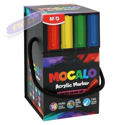 popisovac m g mocalo acrylic marker 2 mm sada 16 barev