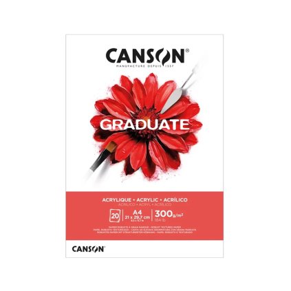 Blok CANSON Graduate Acrylic A4, 20 listů 300 g
