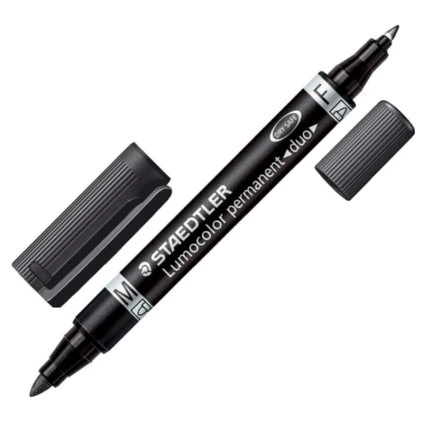 Fixa STAEDTLER permanentní Lumocolor Duo 0,6-1,5 mm, černá