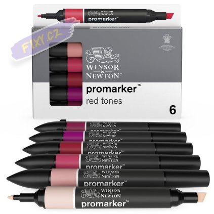 884955073865 W&N PROMARKER RED TONES 6PC 884955073865 [OPEN DHI] (For Presentations)