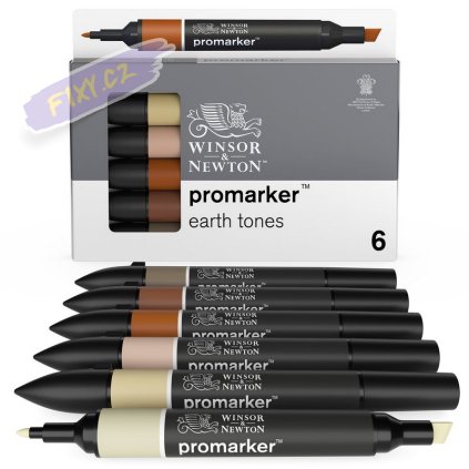 884955073872 W&N PROMARKER EARTH TONES 6PC 884955073872 [OPEN DHI] (For Presentations)