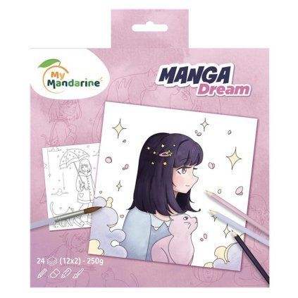 manga dream – coloriage 20x20cm 1