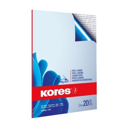 Modrý uhlový papír KORES A4, 20 listů