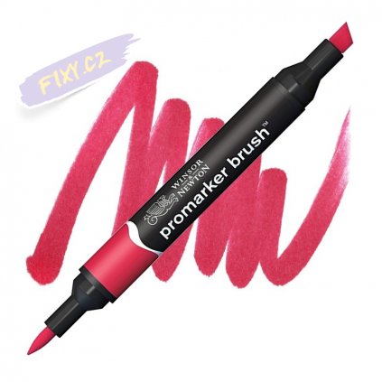 Lihová fixa WINSOR & NEWTON Promarker Brush & Chisel, POPPY RED (R565)