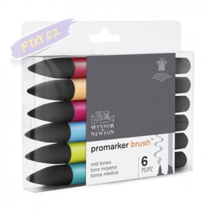 8112 4 winsor newton promarker brush lihovy 6ks mid tones