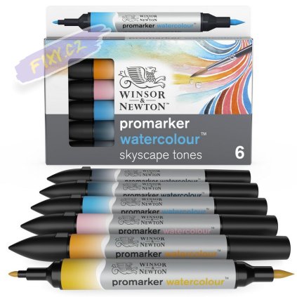 884955073988 W&N PROMARKER WATERCOLOUR SKYSCAPE TONES 6PC 884955073988 [OPEN DHI] (For Presentations)