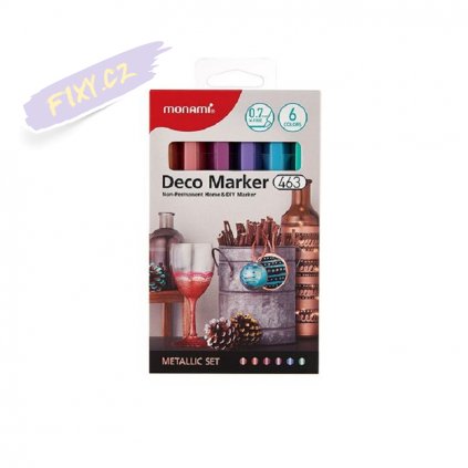 8490 5 monami akrylovy deco marker 463 xf 6ks metalicke