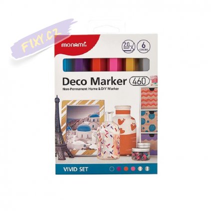 8499 5 monami akrylovy deco marker 460 f 6ks vivid