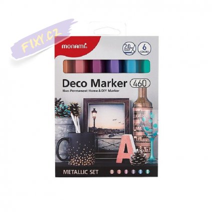 8508 5 monami akrylovy deco marker 460 f 6ks metalicke