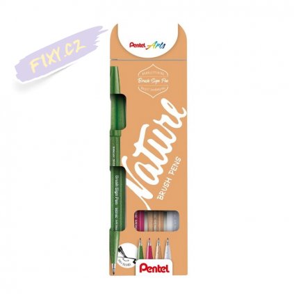 939 1 pentel touch brush sign pen 4ks nature
