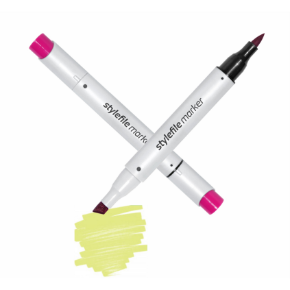 9885 2 666 yellow green stylefile brush marker