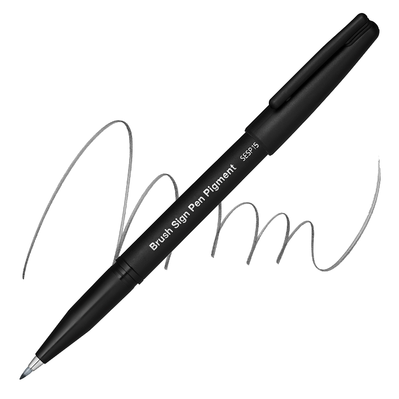 PENTEL pigmentový Brush Sign Pen, šedý