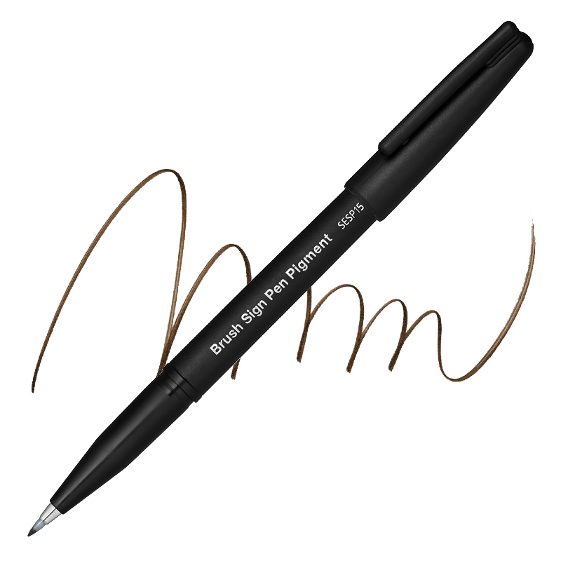 PENTEL pigmentový Brush Sign Pen, sépiový