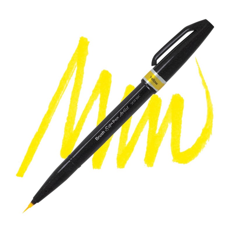 PENTEL Touch Brush Sign Pen "ARTIST", žlutý