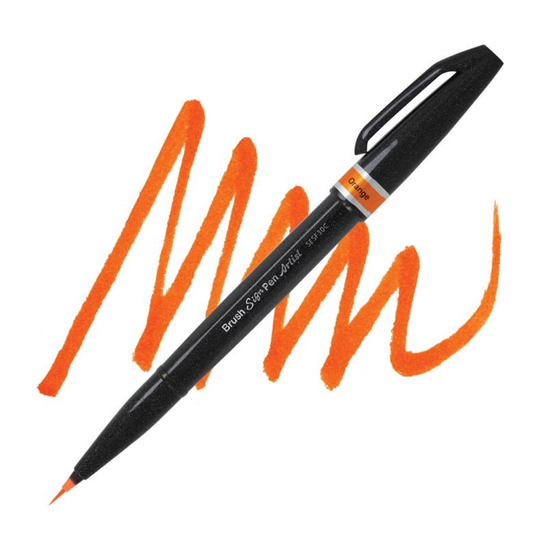 PENTEL Touch Brush Sign Pen "ARTIST", oranžový