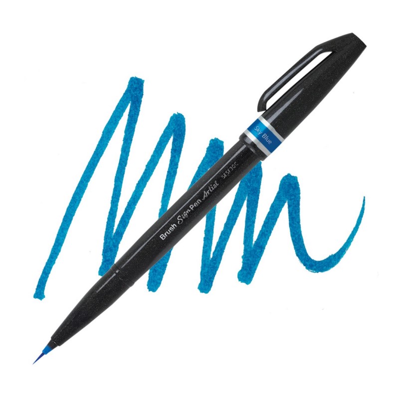 PENTEL Touch Brush Sign Pen "ARTIST", světle modrý