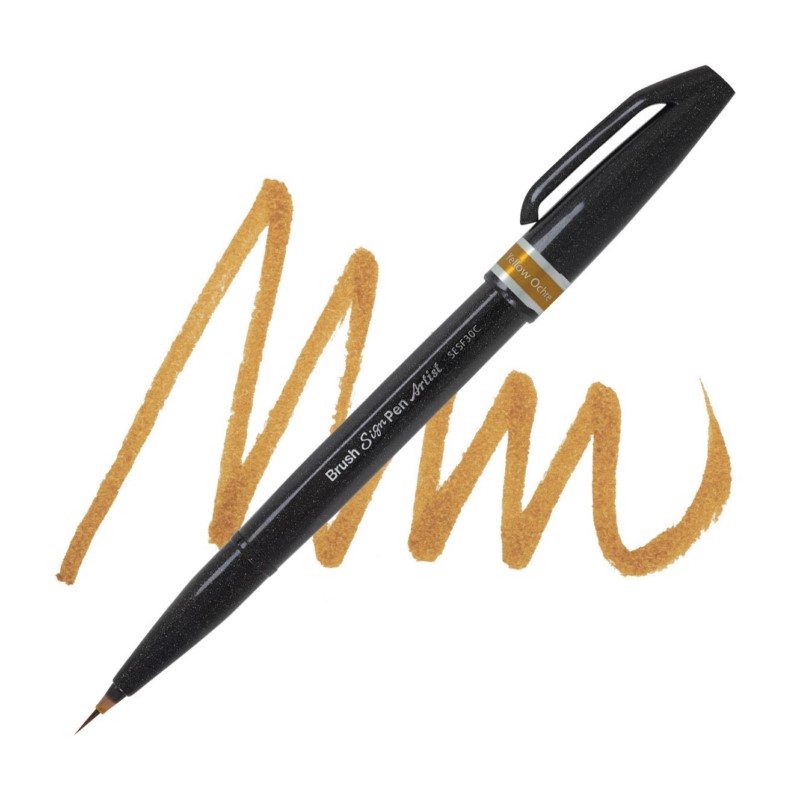 PENTEL Touch Brush Sign Pen "ARTIST", okrový