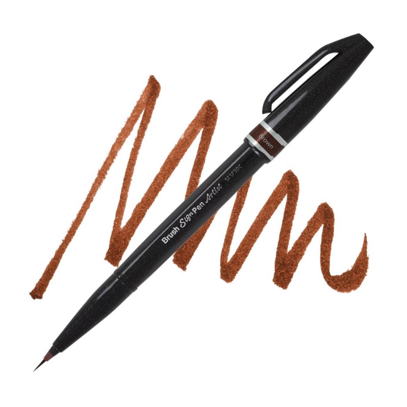 PENTEL Touch Brush Sign Pen "ARTIST", hnědý