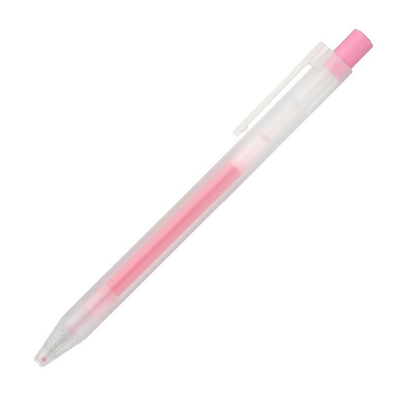 Gelové pero MUJI "CLICKER" 0,5mm, světle růžové
