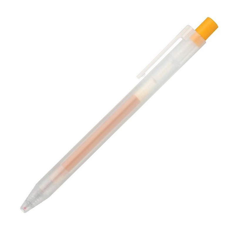 Gelové pero MUJI "CLICKER" 0,5mm, žlté