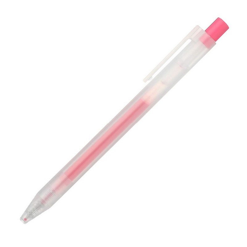 Gelové pero MUJI "CLICKER" 0,5mm, růžové