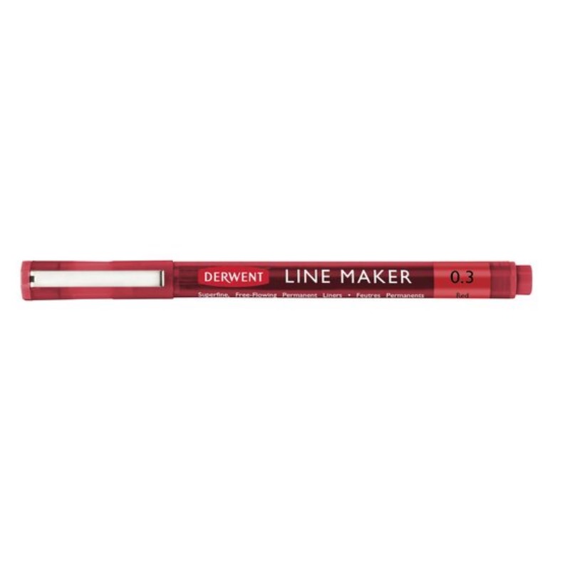 Liner DERWENT Line Maker, 0,3mm červený