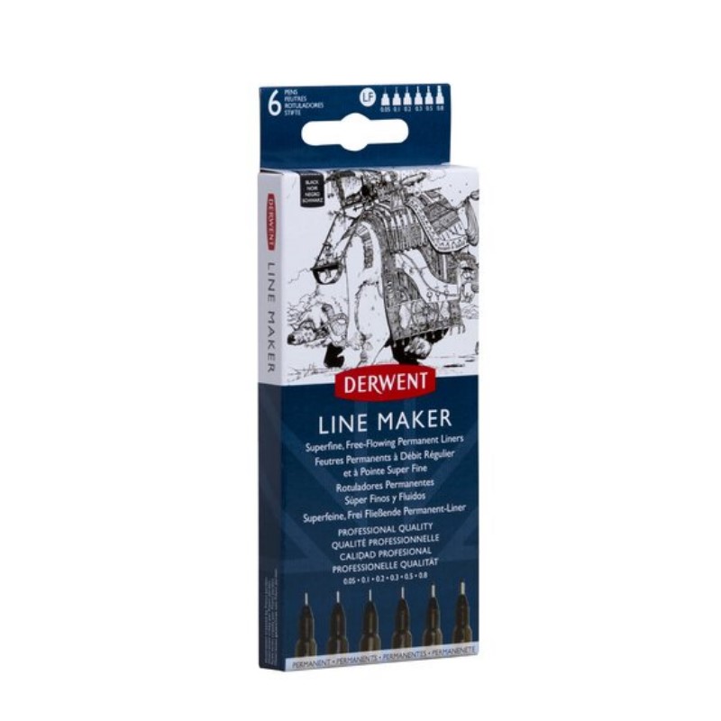 Liner DERWENT Line Maker, 6ks černé
