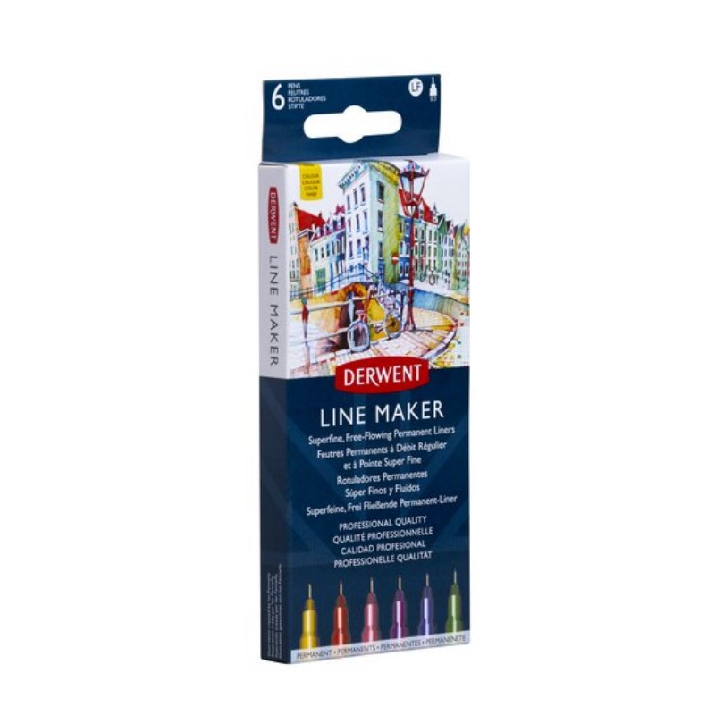 Liner DERWENT Line Maker, 6ks barevné