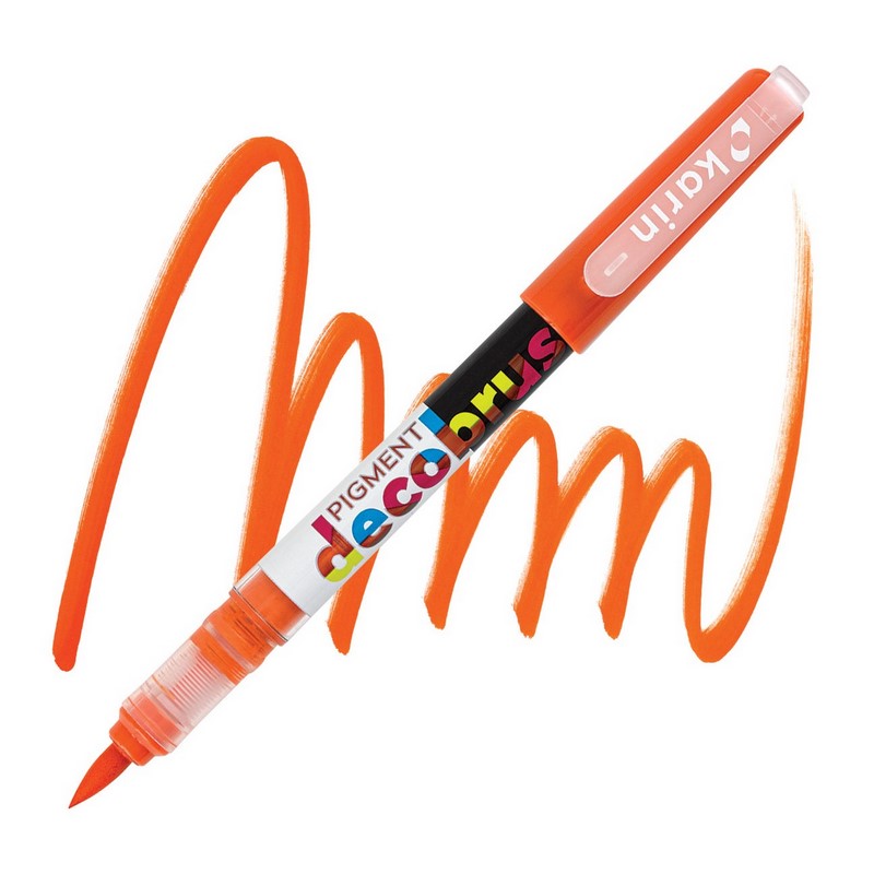 Akrylová fixa KARIN DecoBrush Pigment, Bright orange 021