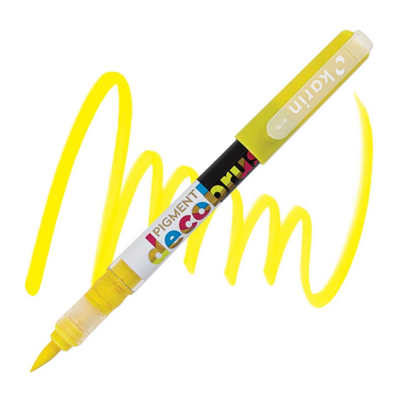 Akrylová fixa KARIN DecoBrush Pigment, Canary 102