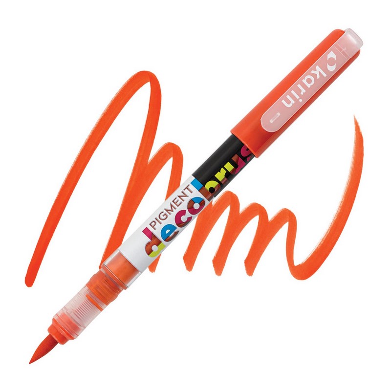 Akrylová fixa KARIN DecoBrush Pigment, Orange red 172