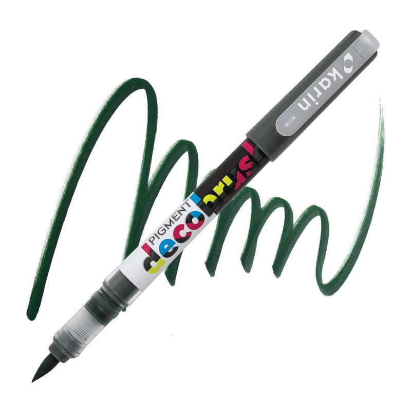 Akrylová fixa KARIN DecoBrush Pigment, Olive black 343
