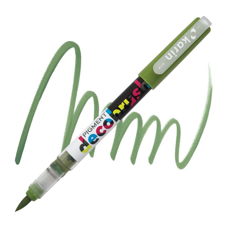 Akrylová fixa KARIN DecoBrush Pigment, Olive green 371